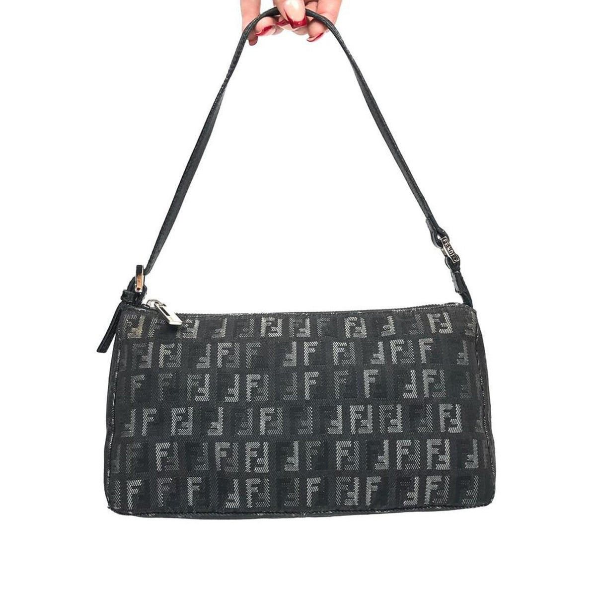FENDI ZUCCA DENIM SHOULDER BAG