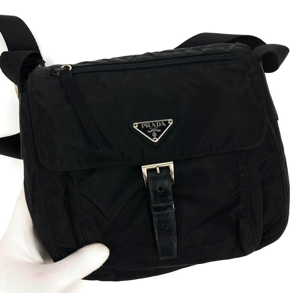 PRADA NYLON BUCKLE CROSSBODY BAG