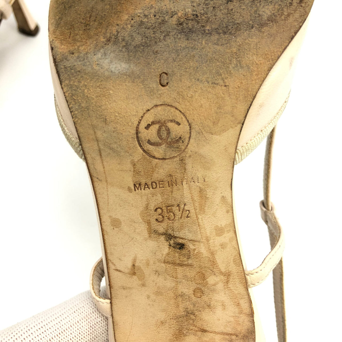 CHANEL LOGO BOW SLING-BACK MULE HEELS -  UK 2.5 / US 4.5 / EU 35.5