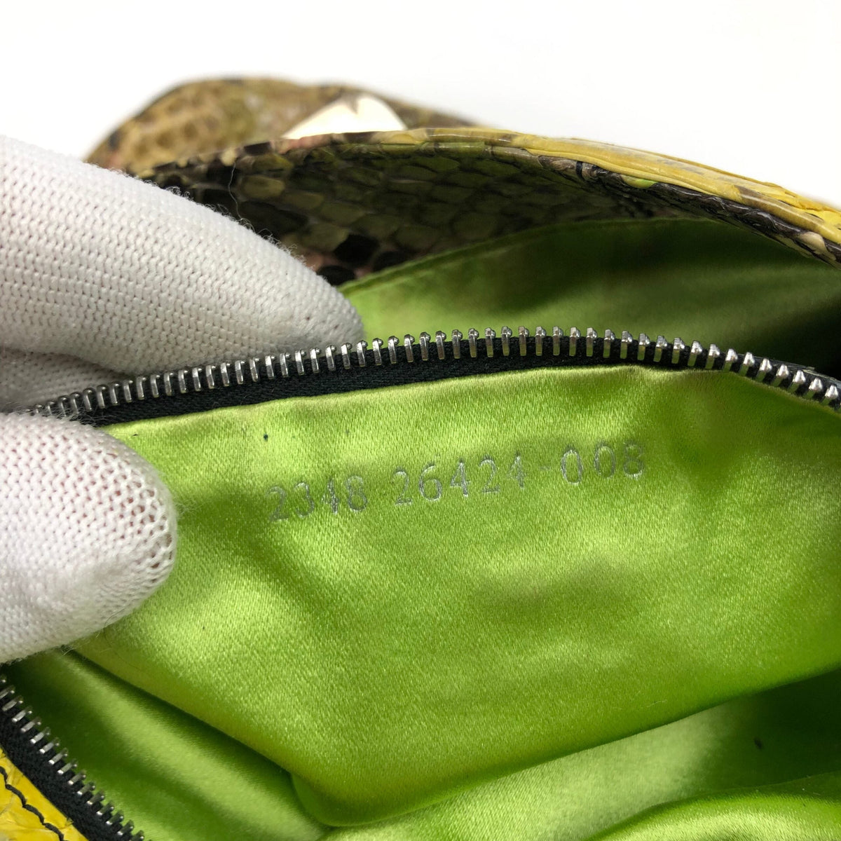 FENDI MULTI COLOUR PYTHON SNAKESKIN BAGUETTE SHOULDER BAG WITH METAL/MIRROR DETAILING