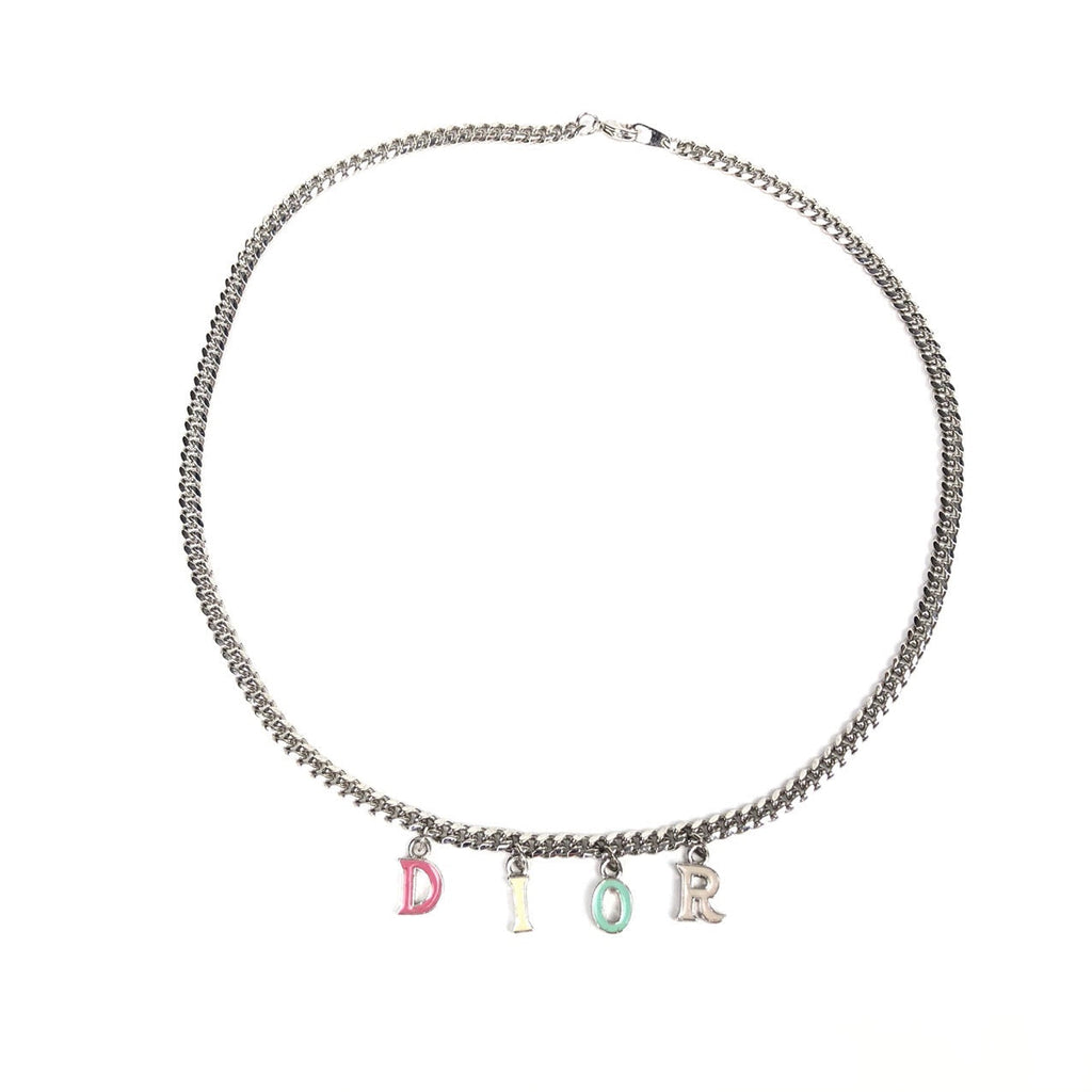 CHRISTIAN DIOR SPELL-OUT NECKLACE