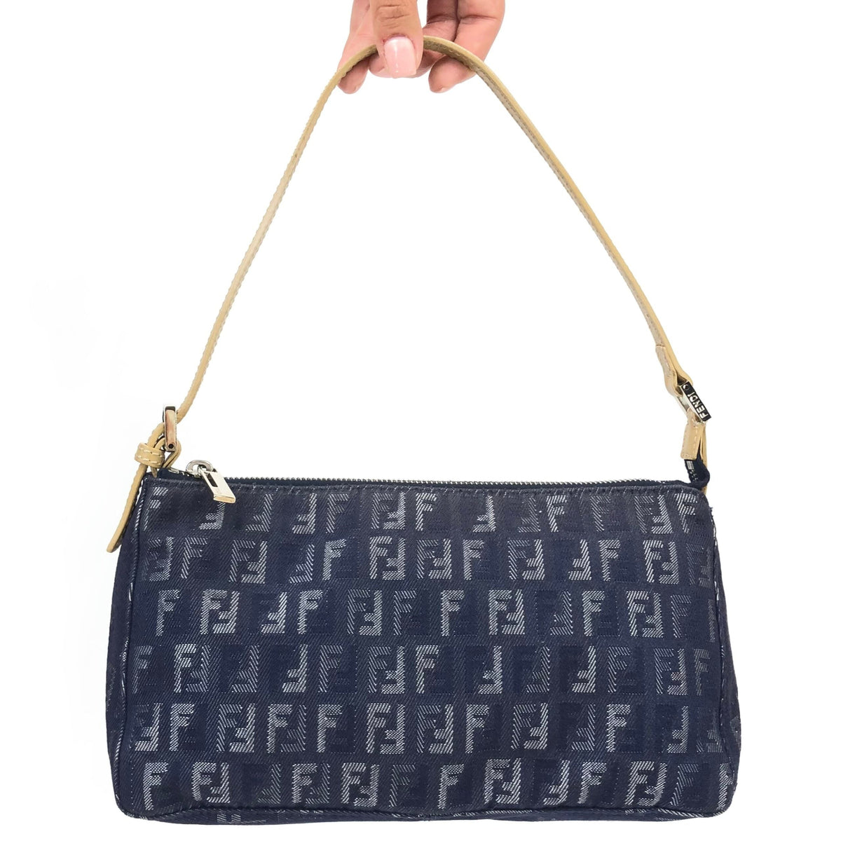 FENDI ZUCCA DENIM SHOULDER BAG