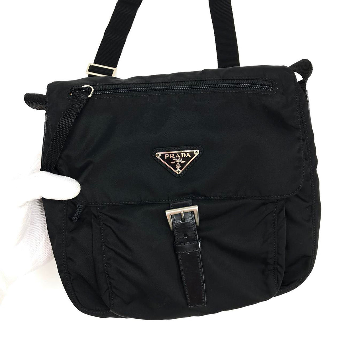 PRADA NYLON BUCKLE CROSSBODY BAG