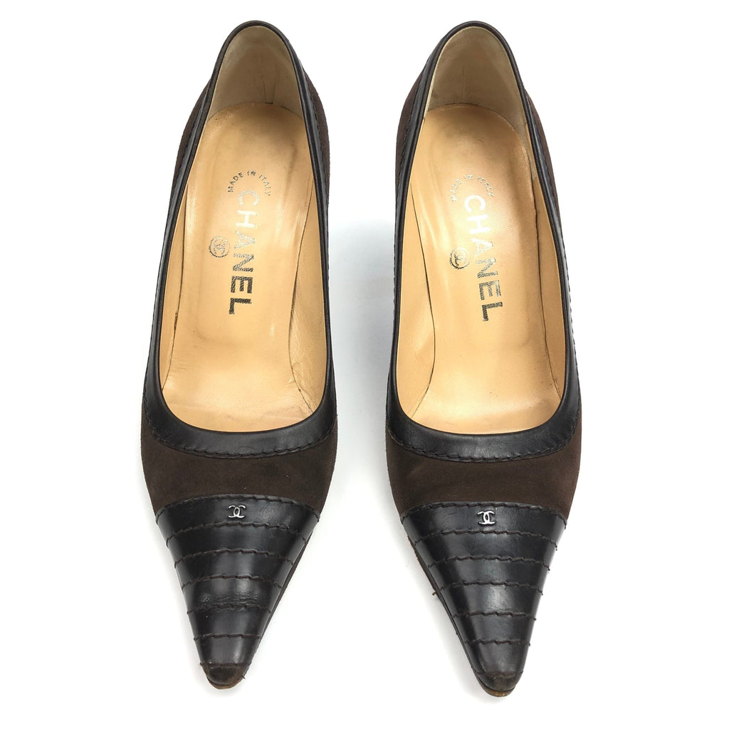 CHANEL LOGO HEELS - UK 3 /  US 5 /  EU 36