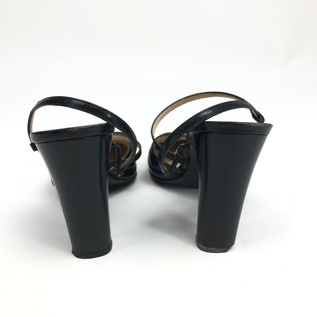 CHANEL LOGO SLING-BACK MULE HEELS -  UK 4 / US 6 / EU 37