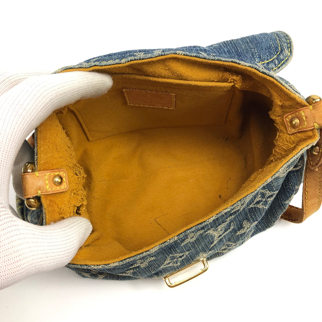 LOUIS VUITTON PLEATY PM BLUE DENIM SHOULDER BAG