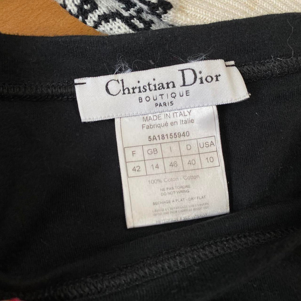 CHRISTIAN DIOR DIAMANTÉ SPELL-OUT LONG SLEEVE TOP