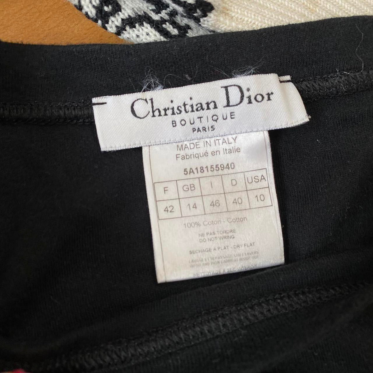CHRISTIAN DIOR DIAMANTÉ SPELL-OUT LONG SLEEVE TOP
