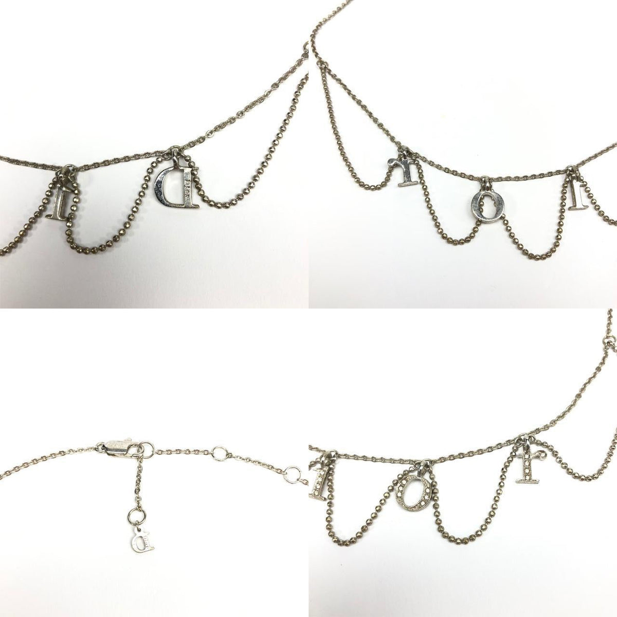 CHRISTIAN DIOR JEWELLED SPELL-OUT NECKLACE