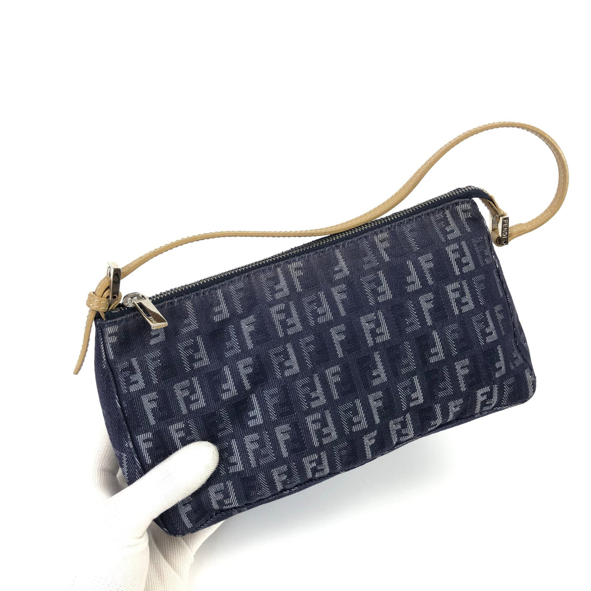 FENDI ZUCCA DENIM SHOULDER BAG