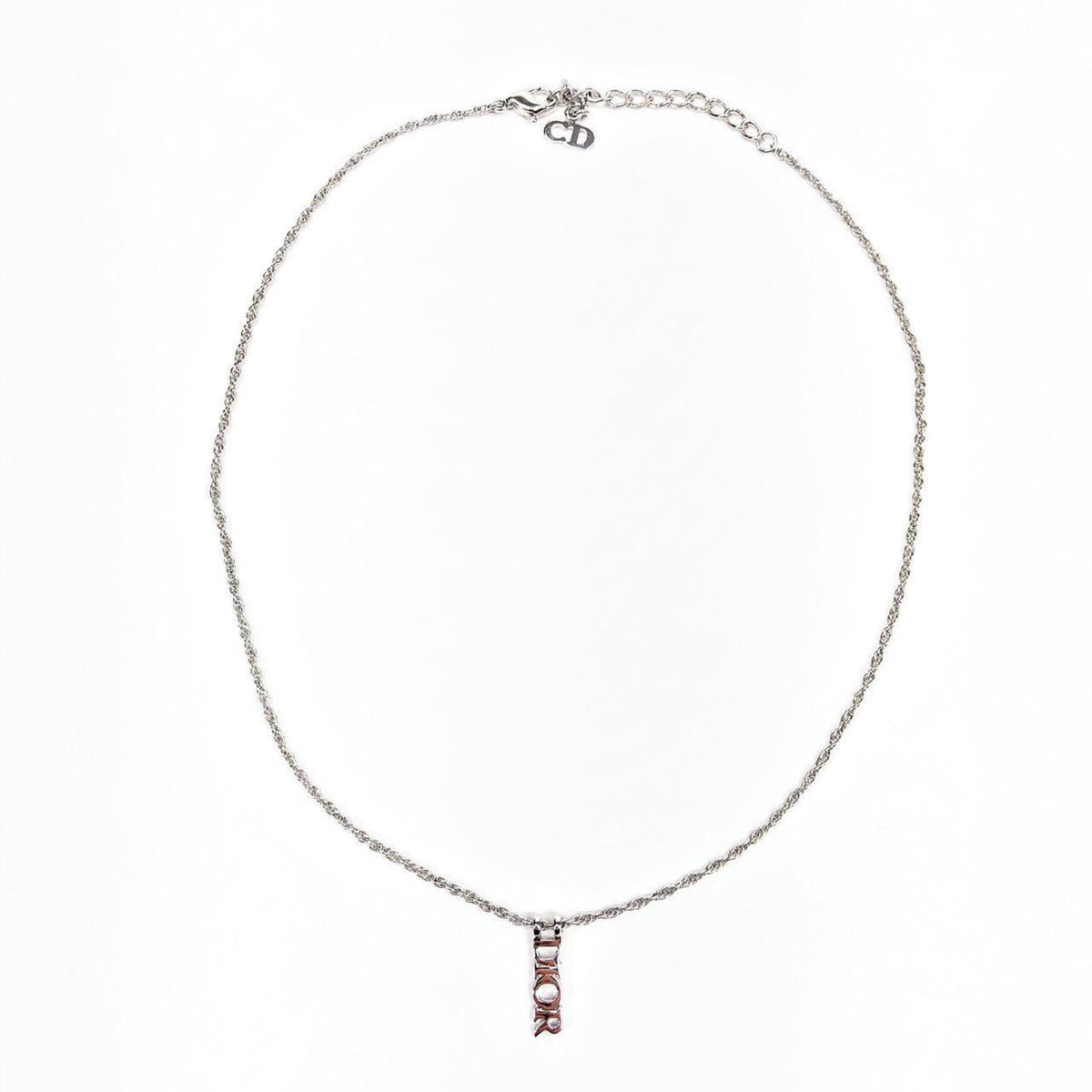 CHRISTIAN DIOR VERTICAL SPELL-OUT NECKLACE