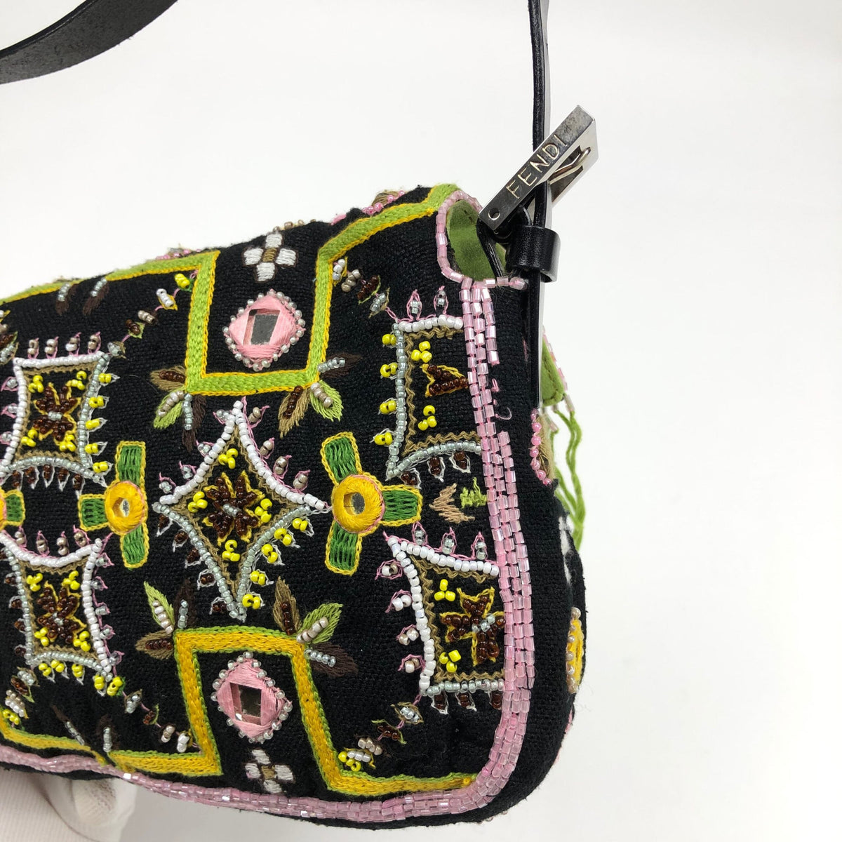 FENDI BEADED BAGUETTE SHOULDER BAG