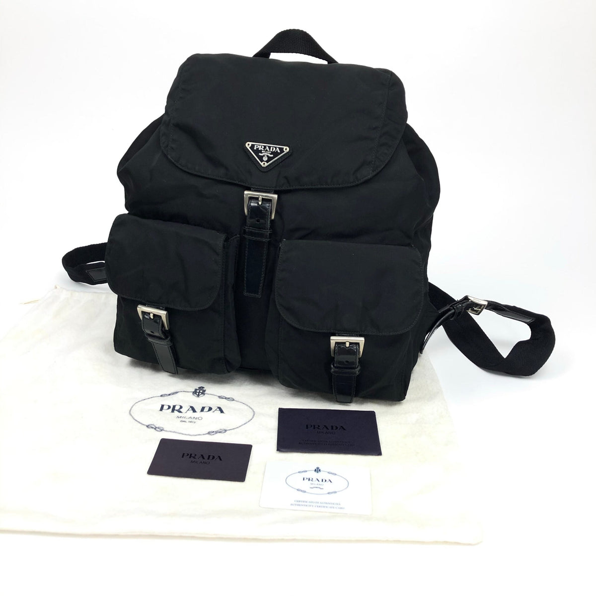 PRADA NYLON DOUBLE BUCKLE BACKPACK