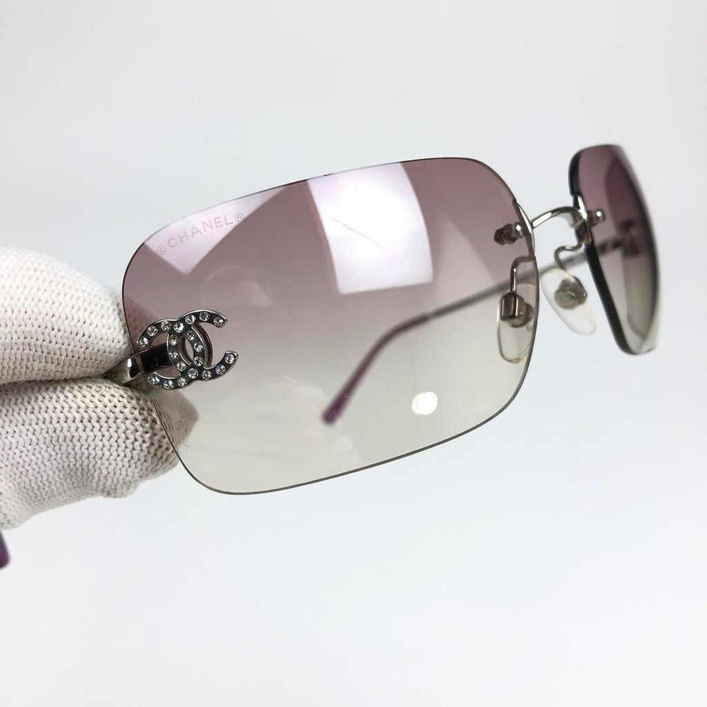 CHANEL PINK GRADIENT RIMLESS SUNGLASSES