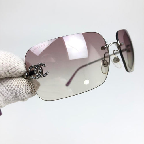 CHANEL PINK GRADIENT RIMLESS SUNGLASSES
