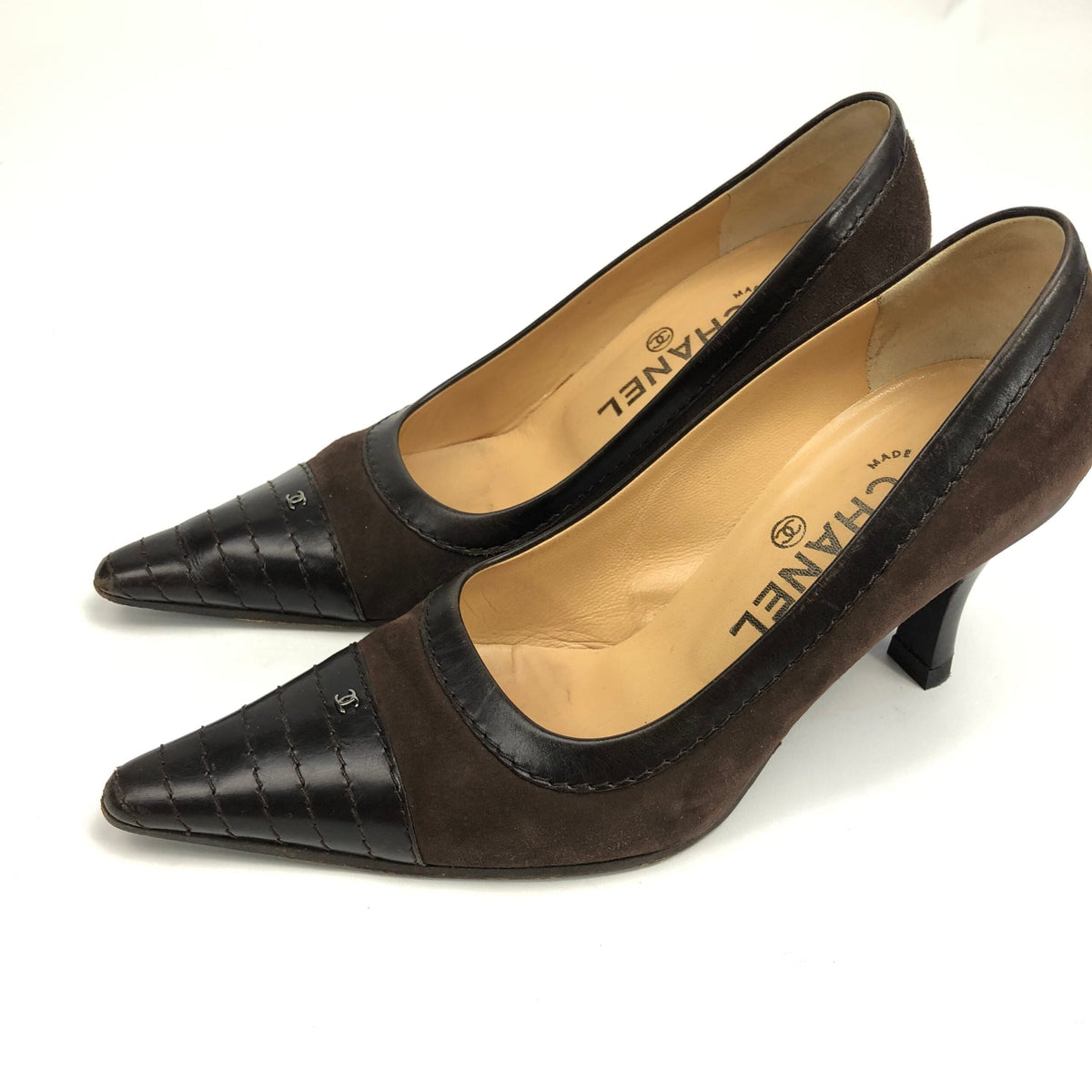 CHANEL LOGO HEELS - UK 3 /  US 5 /  EU 36