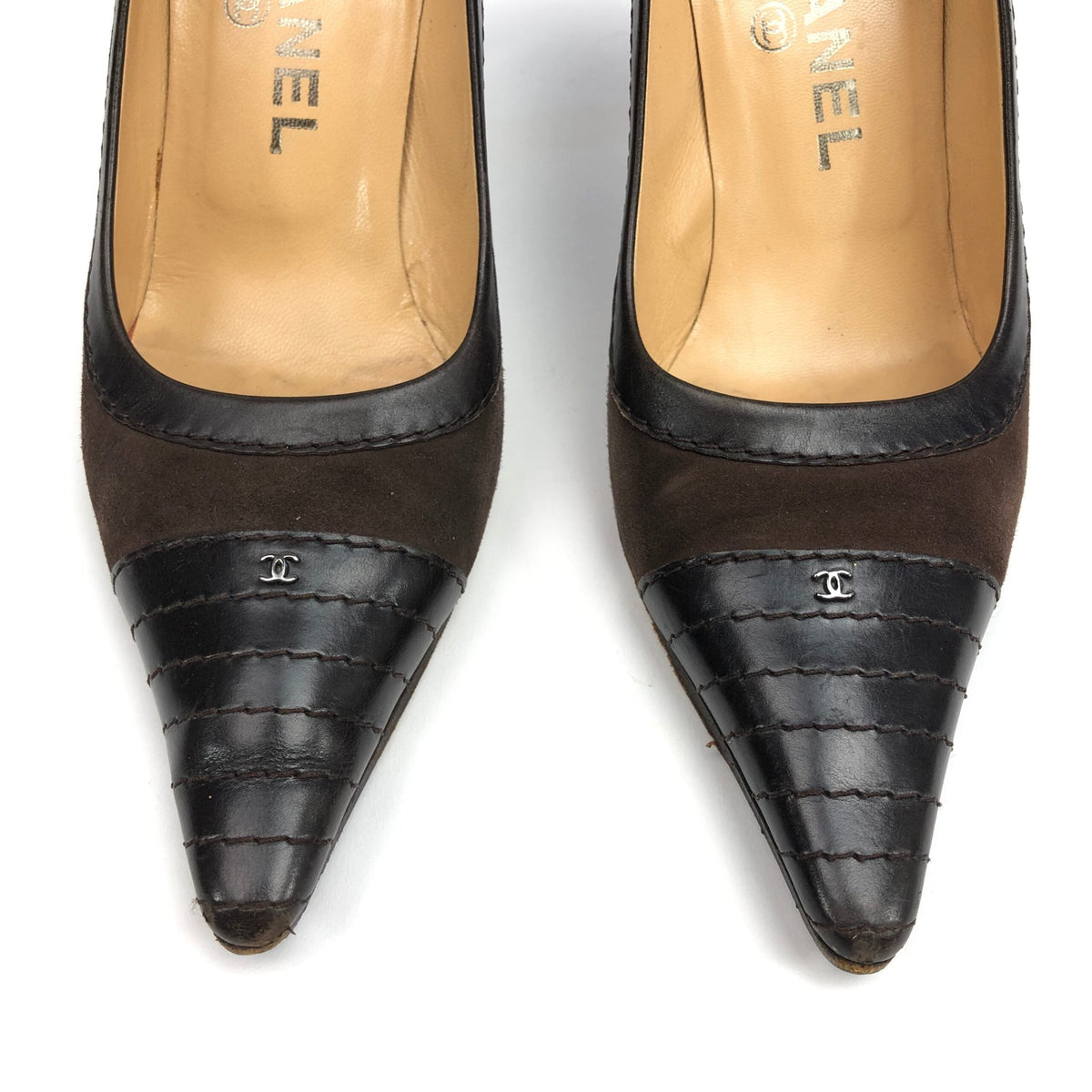 CHANEL LOGO HEELS - UK 3 /  US 5 /  EU 36