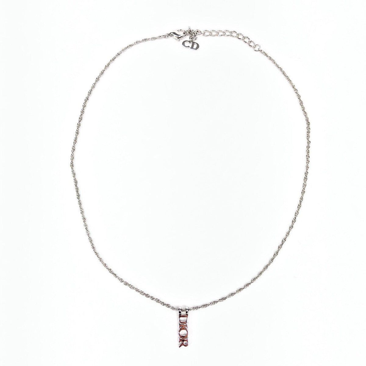 CHRISTIAN DIOR VERTICAL SPELL-OUT NECKLACE