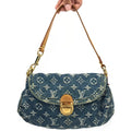 LOUIS VUITTON DENIM PLEATY SHOULDER BAG